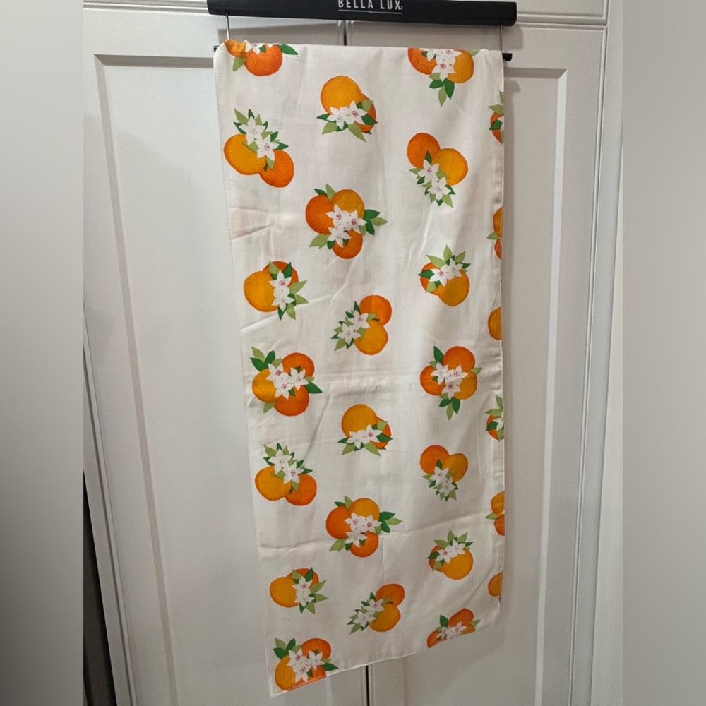 Discontinued Kate Spade Orange Blossom White and Orange Long Table Runner